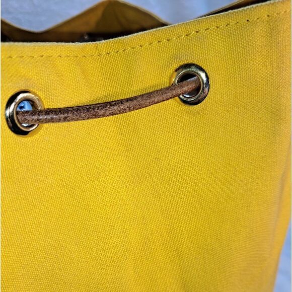 HERMÈS Polochon Yellow Canvas Backpack Bag LARGE PRISTINE CONDITION - Picture 13 of 17